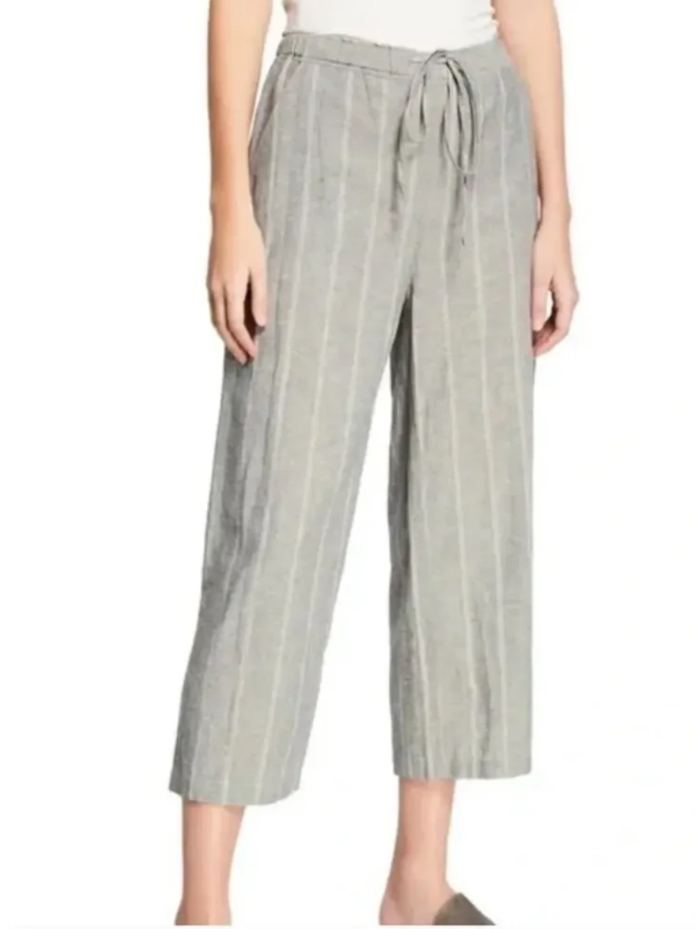 Eileen Fisher Moon Crop Pants XL Pull On Elastic Waist Hemp Organic Cotton NWT